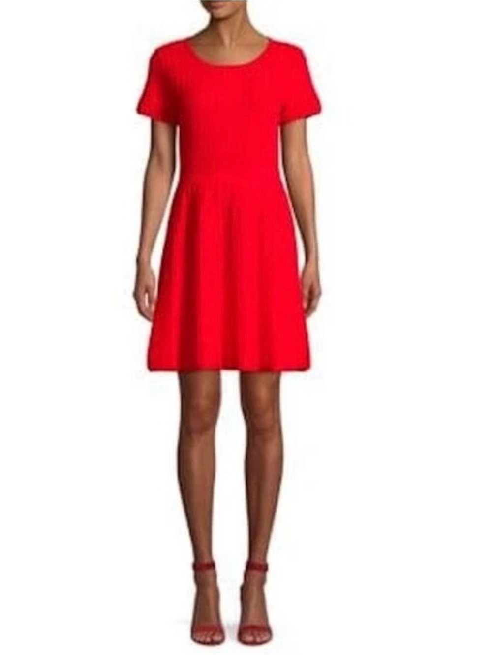 New PARKER Women's Hamilton Cutout Knit Flare Dress In Ruby Red Large